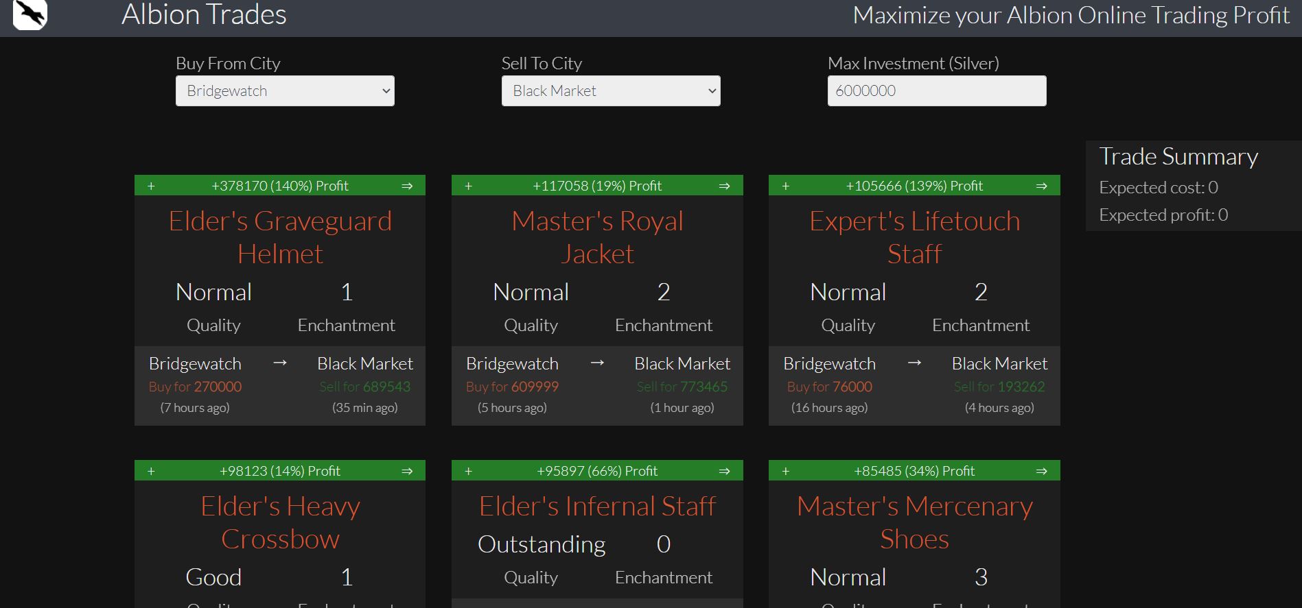 Albion Trades - Marketplace Trading Tool image